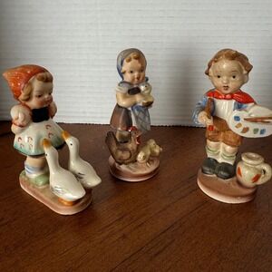 Vintage Ceramic‎ Children Figurines Hummel Like Collection Set of 3
